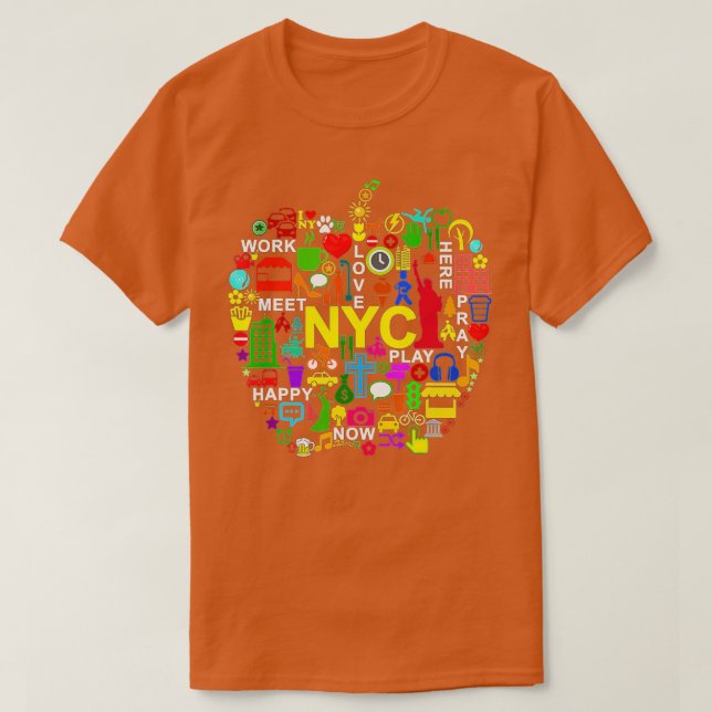 CAMISETA ME ENCANTA LA GRAN MANZANA DE NUEVA YORK (Diseño del anverso)