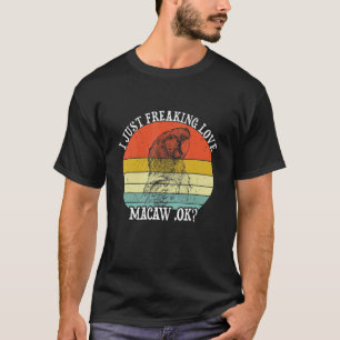 Camiseta Me encanta la guacamaya escarlata Loro colorido Pá