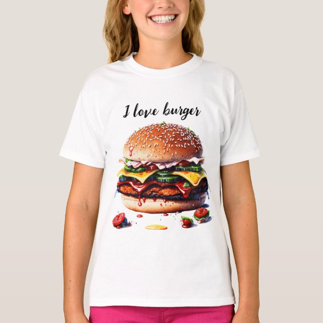 Camiseta Me encanta la hamburguesa (Anverso)