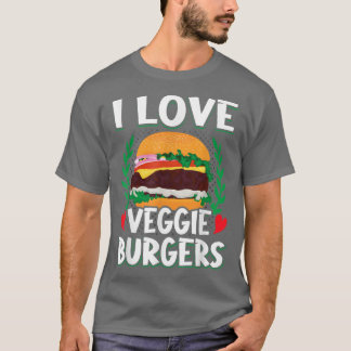 Camiseta Me encanta la hamburguesa vegetariana vegetariana