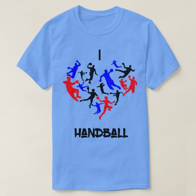 Camiseta Me encanta la idea de regalo de balonmano 1 (Diseño del anverso)