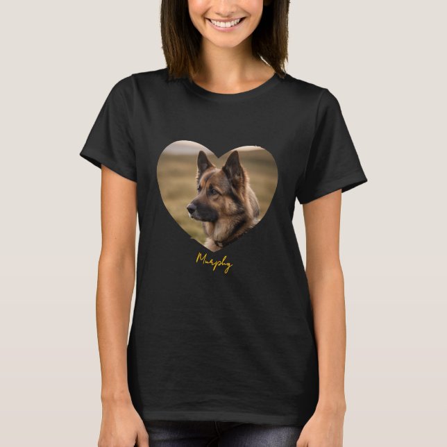 Camiseta Me encanta la imagen personalizada de mi perro y s (Anverso)