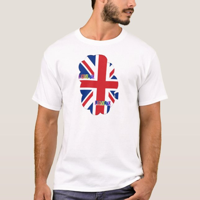 Camiseta Me encanta la impresión de arte en el Reino Unido (Anverso)