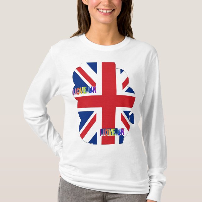 Camiseta Me encanta la impresión de arte en el Reino Unido (Anverso)