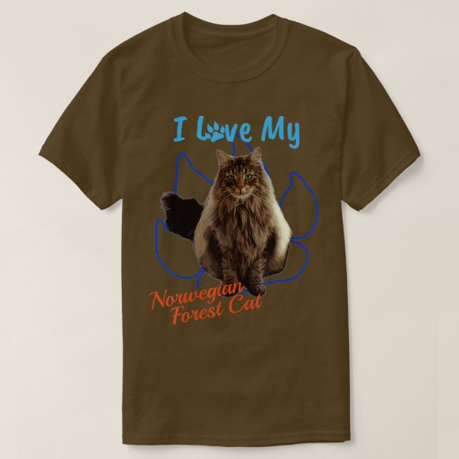 Camiseta Me encanta la impresión de pastas para gatos de ga (Diseño del anverso)