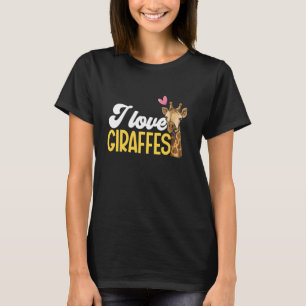 Camiseta Me encanta la jirafa de animales en el Zoo Safari