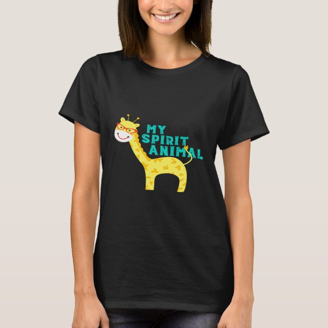 Camiseta Me encanta la jirafa mi animal espiritual (Anverso)