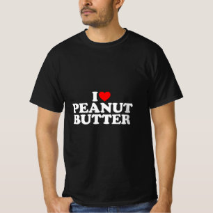 Camiseta Me encanta la mantequilla de maní que corazón a la