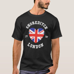 Camiseta Me encanta la marca SHOREDITCH London Heart Flag