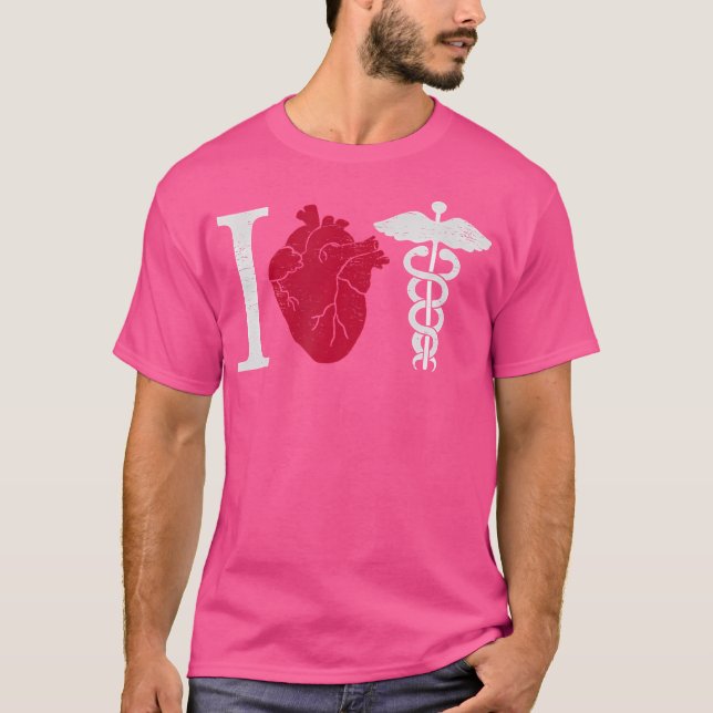 Camiseta Me encanta la medicina - Enfermera cardiaca anatóm (Anverso)