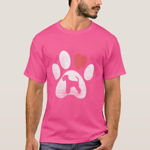 Camiseta Me Encanta La Miniatura De Schnauzer Paw Con Amor