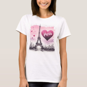 Camiseta Me encanta la moda acuarela de París