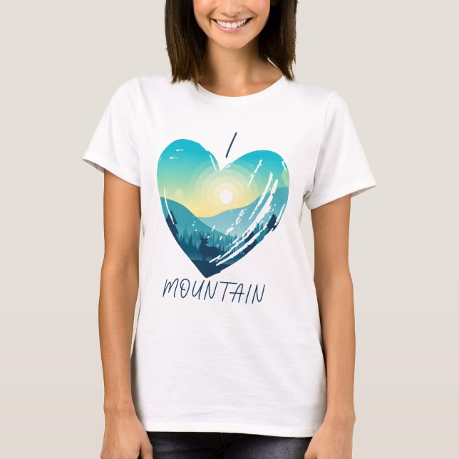 Camiseta Me encanta la montaña  (Anverso)