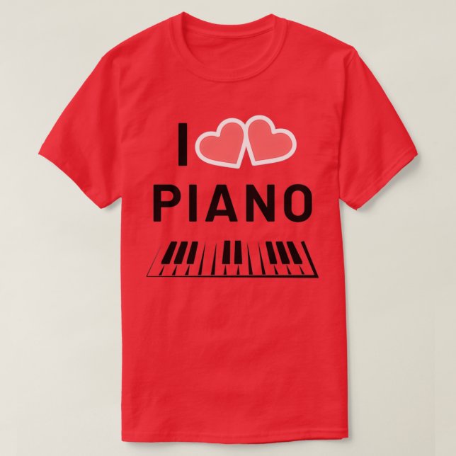 Camiseta Me encanta la música de piano (3) (Diseño del anverso)