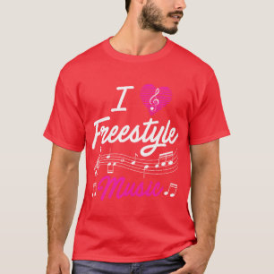 Camiseta Me encanta la música freestyle retro