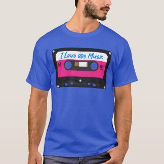 Camiseta Me encanta la música Retro cinta de audio de la