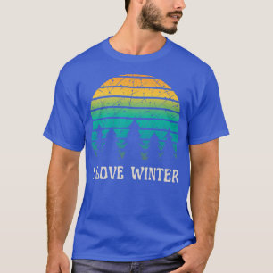 Camiseta Me encanta la nieve esquiando en la naturaleza, co