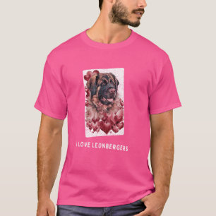 Camiseta Me encanta la obra de arte de Leonbergers Design H