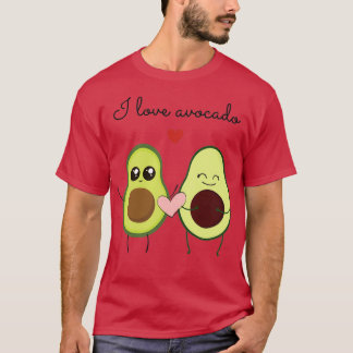 Camiseta Me encanta la pareja de aguacate aguacate