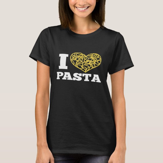 Camiseta Me encanta la pasta banta espagueti comida italian (Anverso)