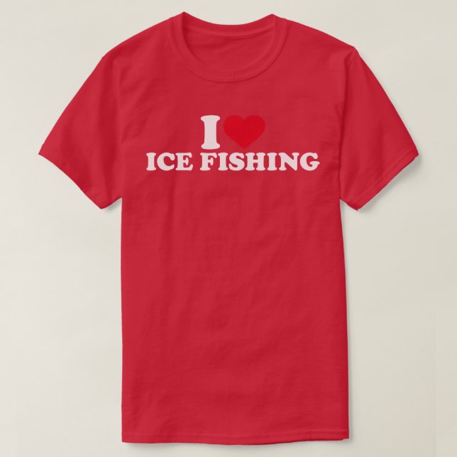 Camiseta Me encanta la pesca con hielo (Diseño del anverso)