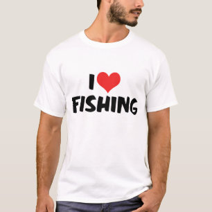 Camiseta Me encanta la pesca del corazón