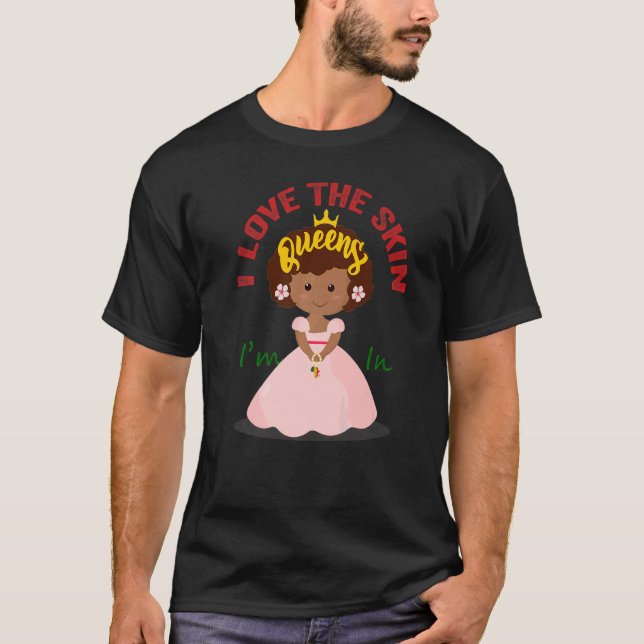 Camiseta Me Encanta La Piel En Sólida Mujer Negra Africana  (Anverso)
