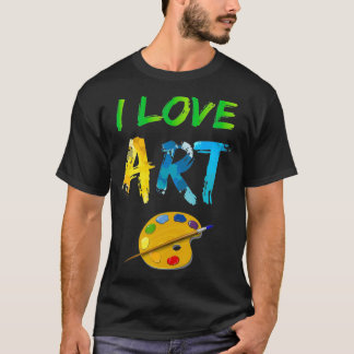 Camiseta Me encanta la pintura de artistas pintores colorid