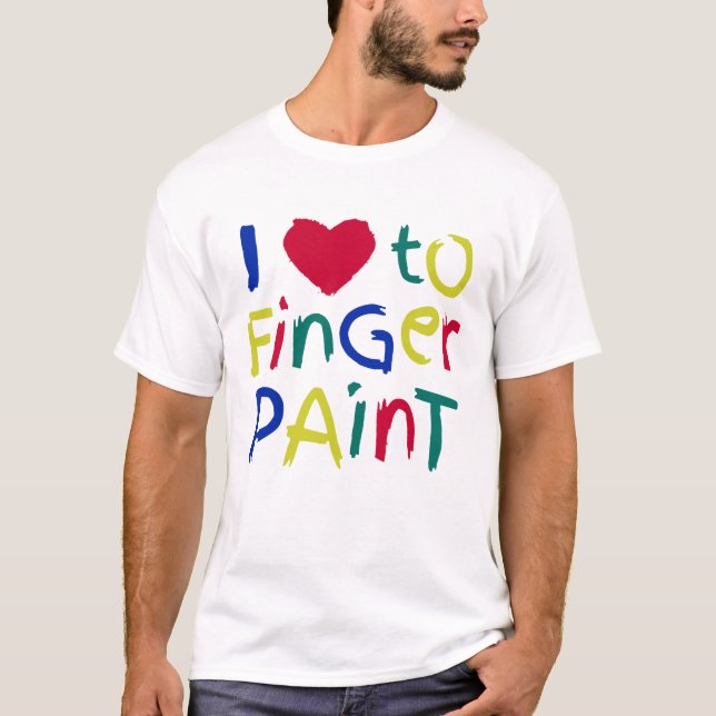 Camiseta Me Encanta La Pintura De Dedo (Anverso)