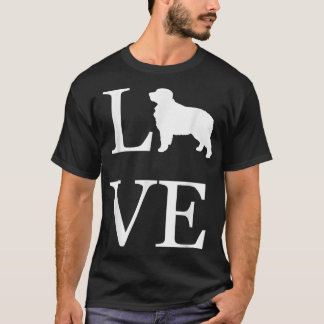 Camiseta Me encanta la pintura gráfica blanca de perro de m