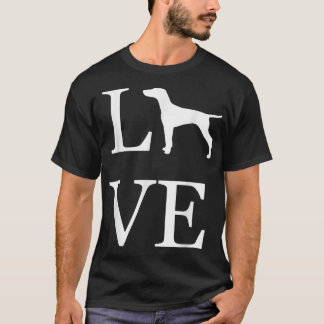 Camiseta Me encanta la pintura gráfica blanca de Vizsla hún
