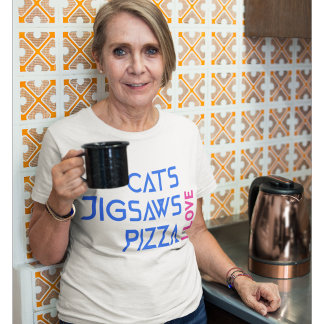 Camiseta Me encanta la pizza de jigsaws para gatos