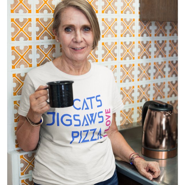 Camiseta Me encanta la pizza de jigsaws para gatos (Subido por el creador)