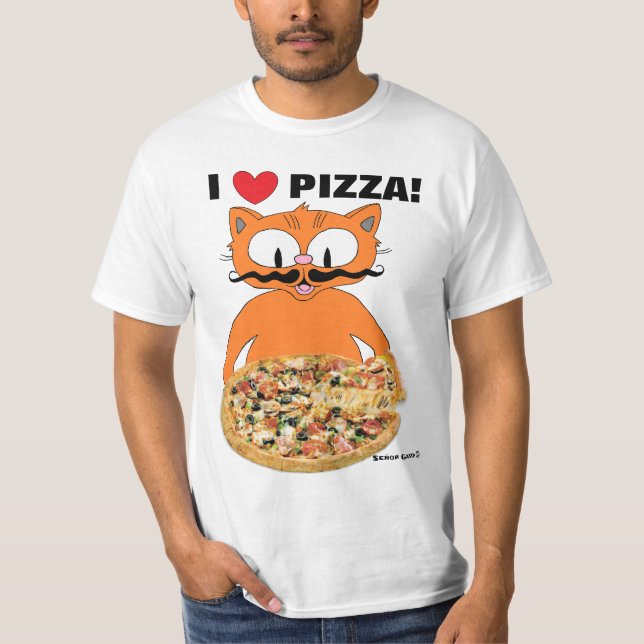 Camiseta ¡Me encanta la pizza! Gracioso Personalizado dulce (Anverso)