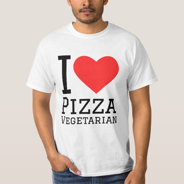 Camiseta Me encanta la pizza vegetariana (Anverso)