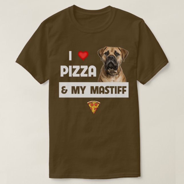 Camiseta Me encanta la pizza y el propietario de mi perro m (Diseño del anverso)