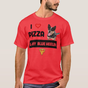 Camiseta Me encanta la pizza y mi comida de perro morrón