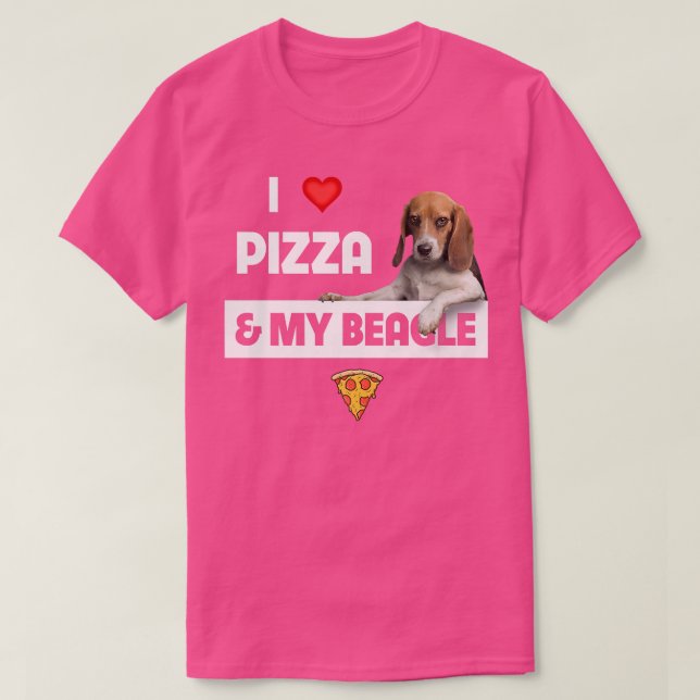 Camiseta Me encanta la pizza y mi dueña de perro beagle Pep (Diseño del anverso)