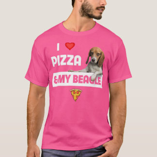 Camiseta Me encanta la pizza y mi dueña de perro beagle Pep