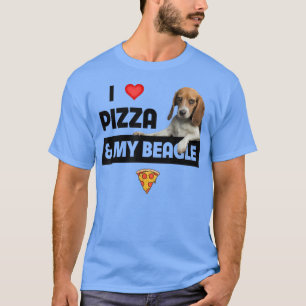 Camiseta Me encanta la pizza y mi dueña de perro beagle Pep