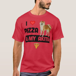 Camiseta Me encanta la pizza y mi dueña de perros Akita Pep