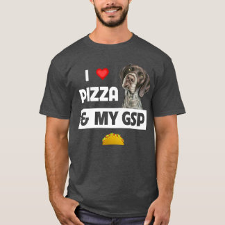 Camiseta Me encanta la pizza y mi GSP alemán Shorthal