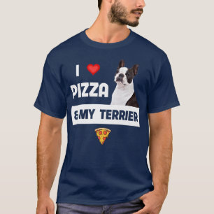 Camiseta Me encanta la pizza y mi perro de Boston Pepperoni