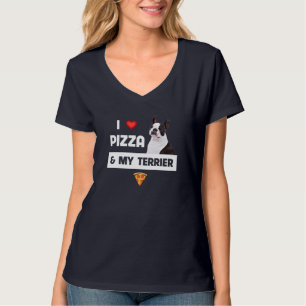 Camiseta Me encanta la pizza y mi perro de Boston Pepperoni