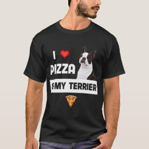 Camiseta Me encanta la pizza y mi perro de Boston Pepperoni