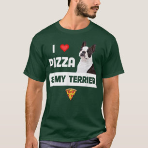 Camiseta Me encanta la pizza y mi perro de Boston Pepperoni
