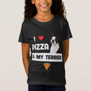 Camiseta Me encanta la pizza y mi perro de Boston Pepperoni