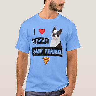 Camiseta Me Encanta La Pizza Y Mi Perro De Boston Pepperoni