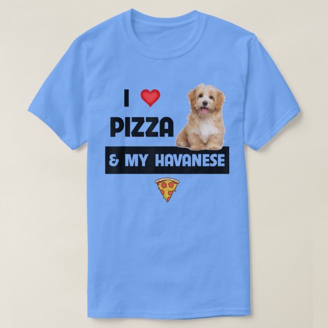 Camiseta Me Encanta La Pizza Y Mi Perro Havapoo Pepperoni (Diseño del anverso)