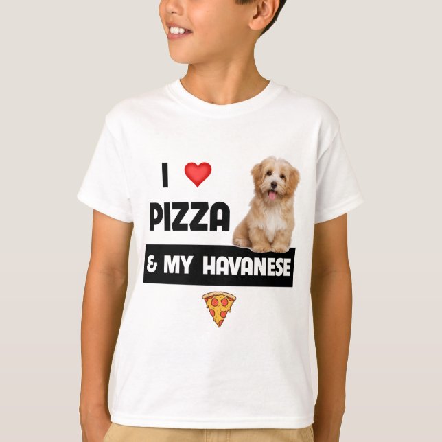 Camiseta Me Encanta La Pizza Y Mi Perro Havapoo Pepperoni (Anverso)